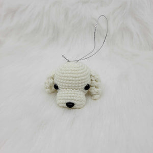 Crochet Dog Ornament White Poodle