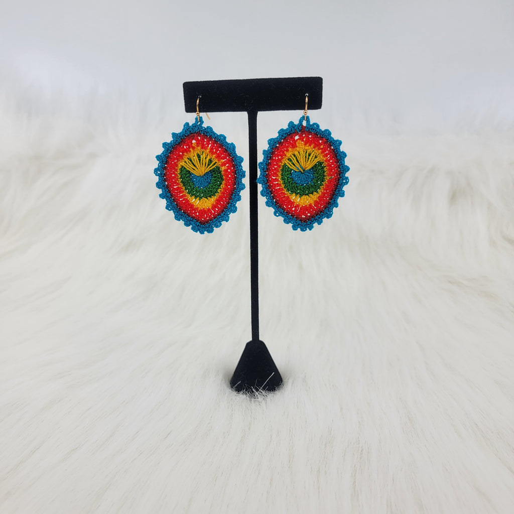 Peacock Crochet Earrings