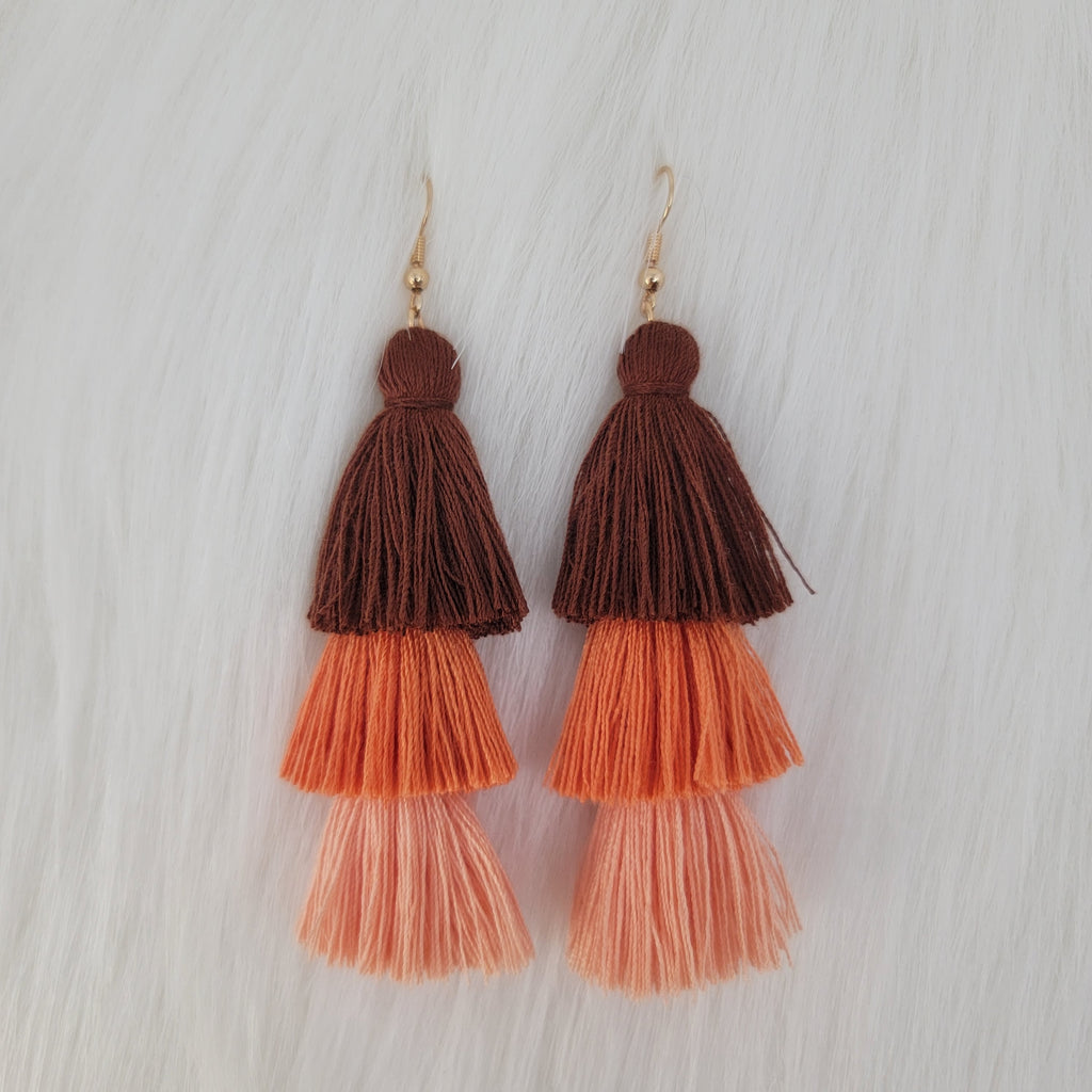 Triple Layers Tassels Earrings