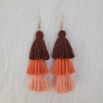 Triple Layers Tassels Earrings