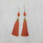 Small Teardrop Beads With Silk Tassels