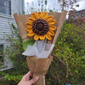 Crochet Sunflower Single Flower Wrap